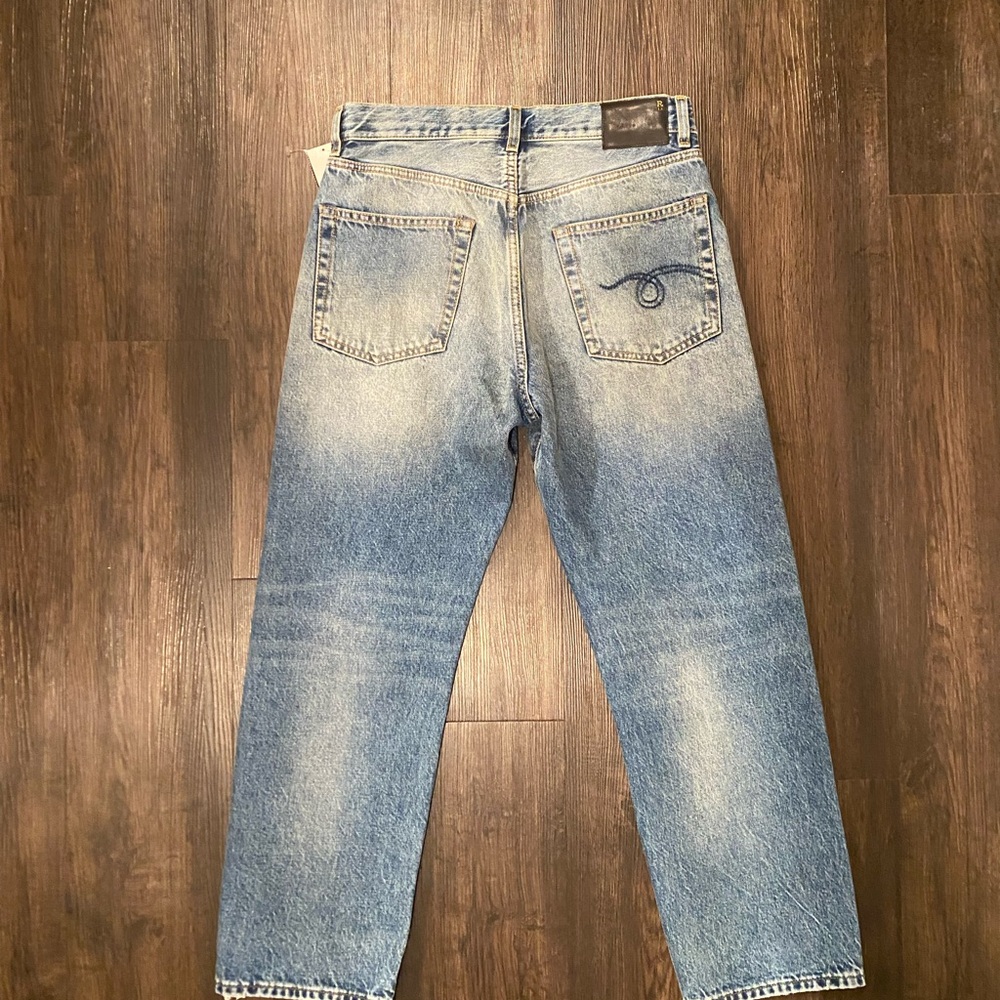 R13 Washed Blue Boyfriend Jeans. NWT - Picture 5 of 13